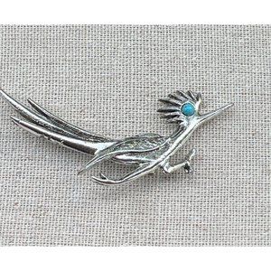Navajo Vintage Turquoise Road Runner Brooch